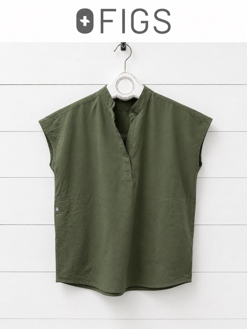 FIGS Rafaela Scrub Top Olive Green – Size XS